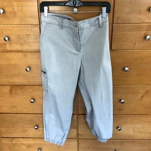 Eileen Fisher Cotton Khaki cargo capri length pants Sz M